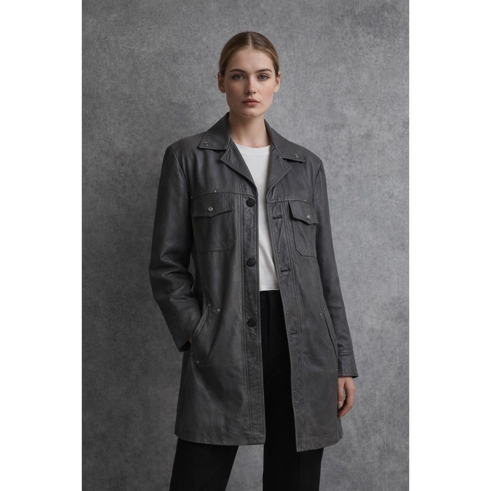 Macalisters Christchurch Grey Leather Safari Jacket Made in New Zealand Size L